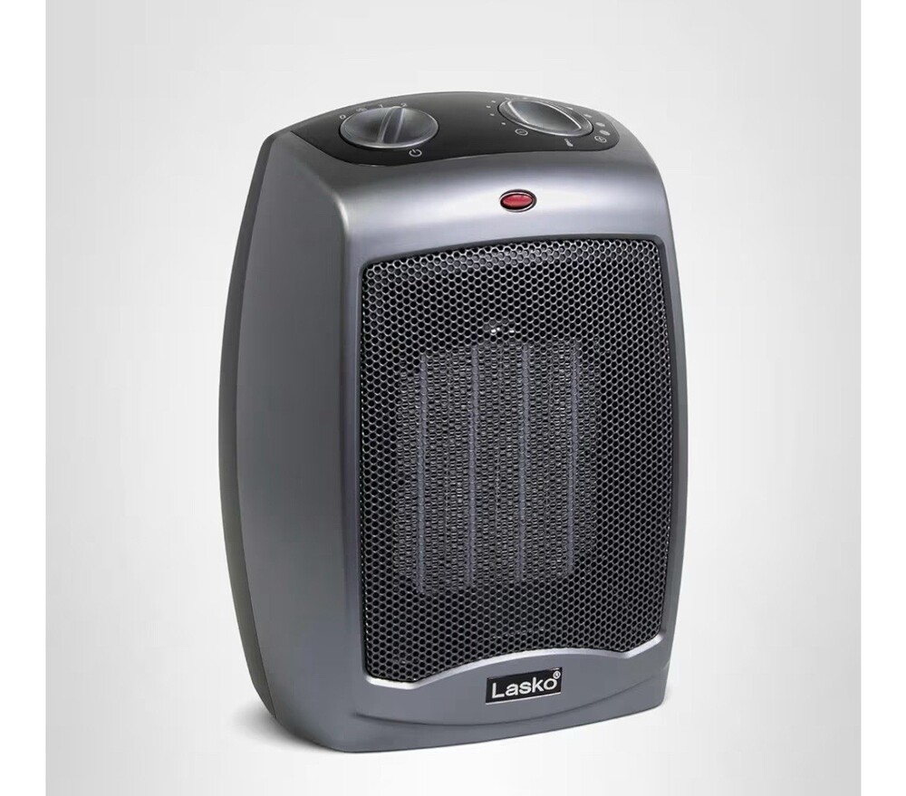 Lasko Portable Indoor Electric Ceramic Space Heater with Tip-Over Safety Switch,